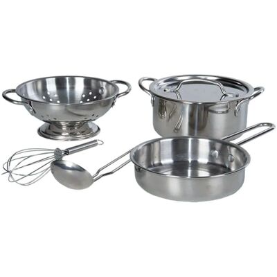 Esschert Design Speelgoed Set 6 Stuks voor Modderkeuken - Roestvrij Staal Esschert Design Speelgoed Set 6 Stuks voor Modderkeuken - Roestvrij Staal