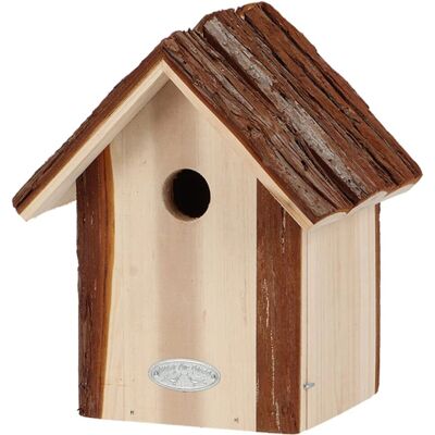Esschert Design Nichoir Bleu - En Bois de Sapin Naturel - Maison pour Oiseaux avec Toît en Écorce Esschert Design Nichoir Bleu - En Bois de Sapin Naturel - Maison pour Oiseaux avec Toît en Écorce