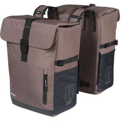 Basil Move dubbele fietstas - 30L, Bruin, Waterafstotend, Reflecterend Basil Move dubbele fietstas - 30L, Bruin, Waterafstotend, Reflecterend