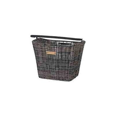 Koszyk rowerowy Basil Bremen Rattan Look KF - Przód, Wyjmowany, Czarny Koszyk rowerowy Basil Bremen Rattan Look KF - Przód, Wyjmowany, Czarny