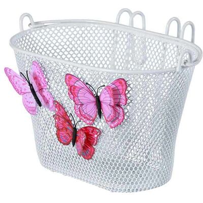 Basil Jasmin Butterfly Przedni kosz rowerowy - Dla dzieci Stal Biały Basil Jasmin Butterfly Przedni kosz rowerowy - Dla dzieci Stal Biały