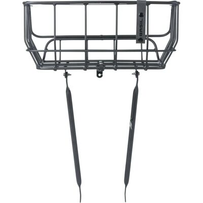 Basil Portland Front Sykkekurv - Vintage Aluminium, 25L, Svart Basil Portland Front Sykkekurv - Vintage Aluminium, 25L, Svart