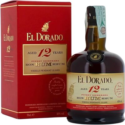 El Dorado 12 Jahre Rum - Premium gereifter goldener Rum El Dorado 12 Jahre Rum - Premium gereifter goldener Rum