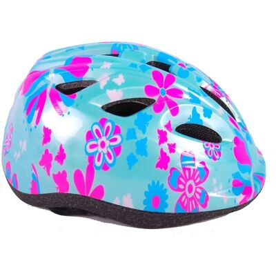 Volare Barn Cykelhjälm XS - Blå Rosa Blommor - 47-51cm - Extra Liten Volare Barn Cykelhjälm XS - Blå Rosa Blommor - 47-51cm - Extra Liten