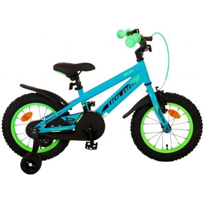 Volare Rocky Kinderfiets - 14 inch Groen en Blauw - Veiligheid & Comfort Volare Rocky Kinderfiets - 14 inch Groen en Blauw - Veiligheid & Comfort