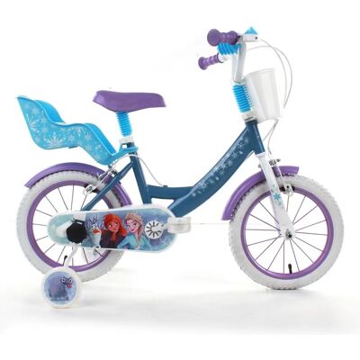 Bicicleta Infantil Frozen 3 de 14 polegadas com Rodas de Apoio Bicicleta Infantil Frozen 3 de 14 polegadas com Rodas de Apoio