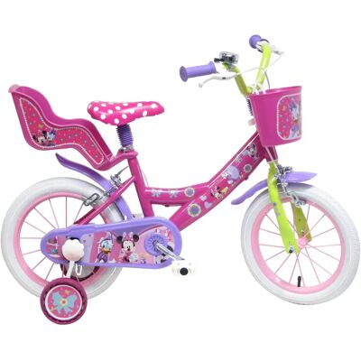 Bicicletta Bambini Minnie Disney 14 Pollici Rosa con Sedile e Cestino Bicicletta Bambini Minnie Disney 14 Pollici Rosa con Sedile e Cestino