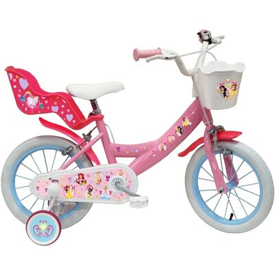 Bicicleta Infantil Disney Princesa - Rosa, 14 Polegadas, com Assento e Cesto Bicicleta Infantil Disney Princesa - Rosa, 14 Polegadas, com Assento e Cesto