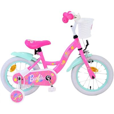 Barbie Kinderfiets - 14 inch roze en mintgroen met verstelbaar zadel en stuur - Kinderfiets Barbie Kinderfiets - 14 inch roze en mintgroen met verstelbaar zadel en stuur - Kinderfiets
