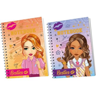 Besties Cahier - 60 pages lignées - Format A6 - Publicité Besties Cahier - 60 pages lignées - Format A6 - Publicité