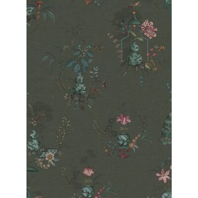 PiP Studio - Chinese Porcelain - Dark Green - Vinyl - Tapete PiP Studio - Chinese Porcelain - Dark Green - Vinyl - Tapete