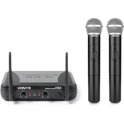 Vonyx STWM712 - Trådløst mikrofon system - 2-kanaler Vonyx STWM712 - Trådløst mikrofon system - 2-kanaler