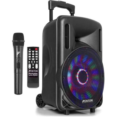 Trådløs mikrofon Bluetooth bærbar høyttaler Fenton FT10LED - Høyttaler Trådløs mikrofon Bluetooth bærbar høyttaler Fenton FT10LED - Høyttaler