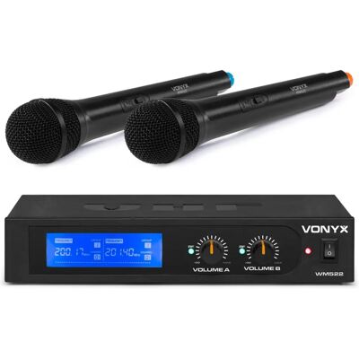 Sistema de Micrófono Inalámbrico Vonyx WM522 - Doble Frecuencia, 2 Handhelds Sistema de Micrófono Inalámbrico Vonyx WM522 - Doble Frecuencia, 2 Handhelds
