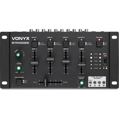 Vonyx STM3025B Mixer de 4 canais Bluetooth USB - Mixer de áudio Vonyx STM3025B Mixer de 4 canais Bluetooth USB - Mixer de áudio