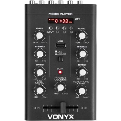 Mixer portátil Vonyx STM500BT de 2 canais com Bluetooth Mixer portátil Vonyx STM500BT de 2 canais com Bluetooth