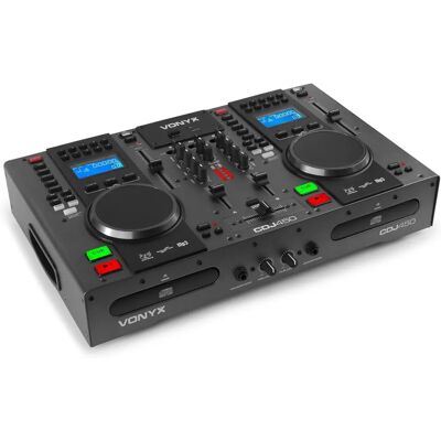 Vonyx Vonyx CDJ450 Twin Top DJ-afspiller/mixer - 2 Kanaler 20Hz-20kHz Sort Vonyx Vonyx CDJ450 Twin Top DJ-afspiller/mixer - 2 Kanaler 20Hz-20kHz Sort