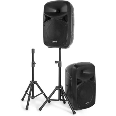 Vonyx VPS102A Aktiv højttalersæt - 600W, Bluetooth, LED 10" Vonyx VPS102A Aktiv højttalersæt - 600W, Bluetooth, LED 10"