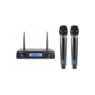 Vonyx WM62 Système Microphone Sans Fil - UHF 16Ch - 2 Microphones Vonyx WM62 Système Microphone Sans Fil - UHF 16Ch - 2 Microphones