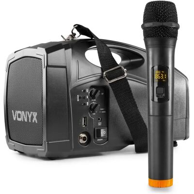 Vonyx ST014 Trådløst PA-system med mikrofon - Bærbar & Kompakt - Høyttaler Vonyx ST014 Trådløst PA-system med mikrofon - Bærbar & Kompakt - Høyttaler