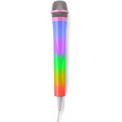 Fenton KMD55P Microfone de Karaoke Rosa - Microfone com iluminação RGB Fenton KMD55P Microfone de Karaoke Rosa - Microfone com iluminação RGB