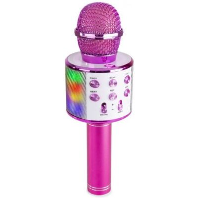 Microphone Karaoké Max Rose - Sans Fil Bluetooth & Lumières LED - Publicité Microphone Karaoké Max Rose - Sans Fil Bluetooth & Lumières LED - Publicité