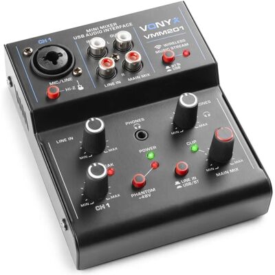 Vonyx VMM201 Mixer de 2 canais com interface USB - Mixer de áudio Vonyx VMM201 Mixer de 2 canais com interface USB - Mixer de áudio