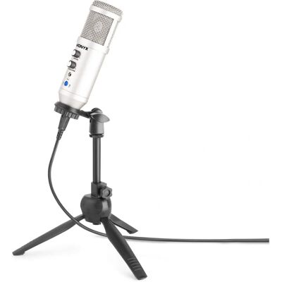 Microphone de studio Vonyx CM320S Titane - USB, Écho, Cardioïde - Publicité Microphone de studio Vonyx CM320S Titane - USB, Écho, Cardioïde - Publicité