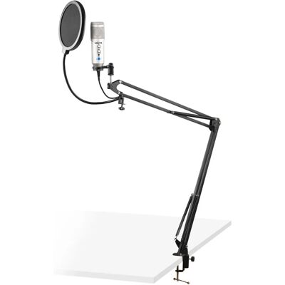 Micrófono de estudio Vonyx CMS320S Titanio - Micrófono USB de alta calidad Micrófono de estudio Vonyx CMS320S Titanio - Micrófono USB de alta calidad