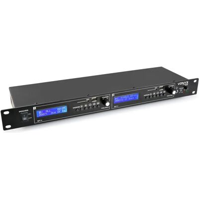 Vonyx VX2USB MK2 Bluetooth Mediespiller - 19" 2-kanals USB/SD Vonyx VX2USB MK2 Bluetooth Mediespiller - 19" 2-kanals USB/SD