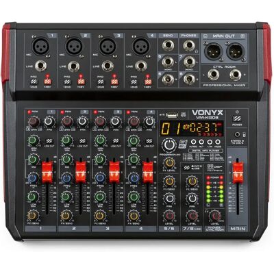 Vonyx VM-KG08 Mezclador - 8 Canales, USB, DSP, Bluetooth - Negro Vonyx VM-KG08 Mezclador - 8 Canales, USB, DSP, Bluetooth - Negro
