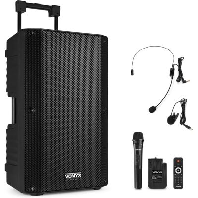 Vonyx VSA700-BP Bærbart 15'' System - Bærbar Højttaler Vonyx VSA700-BP Bærbart 15'' System - Bærbar Højttaler