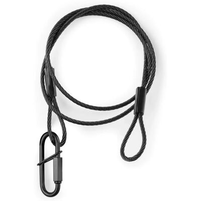 beamZ SAF75 Cable de Seguridad de Acero - 75cm x 3mm - 30kg - Negro beamZ SAF75 Cable de Seguridad de Acero - 75cm x 3mm - 30kg - Negro