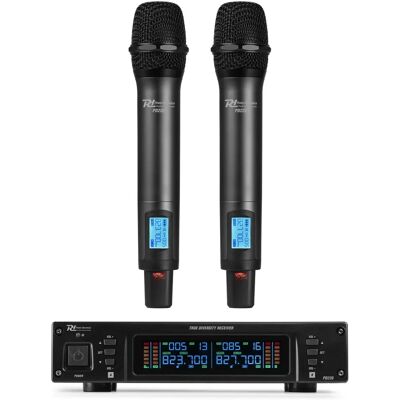 Power Dynamics PD220 - Système de microphones sans fil - 2x 80 canaux UHF - Publicité Power Dynamics PD220 - Système de microphones sans fil - 2x 80 canaux UHF - Publicité