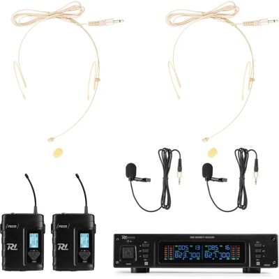 Power Dynamics PD220B - Système de microphones sans fil - 2x 80 canaux UHF - Noir Power Dynamics PD220B - Système de microphones sans fil - 2x 80 canaux UHF - Noir