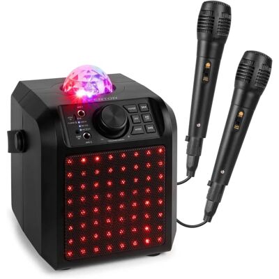 Fenton Bærbar Karaoke Højttaler med LED-lys - Sort Fenton Bærbar Karaoke Højttaler med LED-lys - Sort