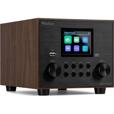 Radio DAB+ Vieste avec Subwoofer - Noir et Marron Foncé - Système Radio - Publicité Radio DAB+ Vieste avec Subwoofer - Noir et Marron Foncé - Système Radio - Publicité