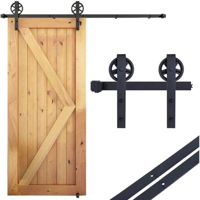STOEX - 2.0M - acero al carbono - kit de herrajes para puerta corredera STOEX - 2.0M - acero al carbono - kit de herrajes para puerta corredera