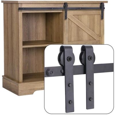 STOEX - Kit de herraje para puerta corredera mini - Negro - 35-40mm - Kit de gabinete STOEX - Kit de herraje para puerta corredera mini - Negro - 35-40mm - Kit de gabinete