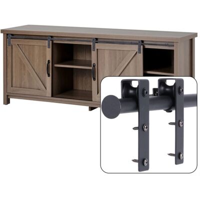 Stoex - Mini Herraje para Puerta Corredera - Negro - Armario - Sliding Door Hardware Kit Stoex - Mini Herraje para Puerta Corredera - Negro - Armario - Sliding Door Hardware Kit