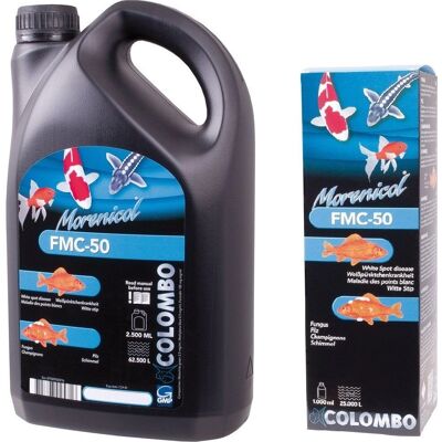 Colombo Morenicol FMC50 - 2500 ML/62.500L - Médicament pour Poissons - Publicité Colombo Morenicol FMC50 - 2500 ML/62.500L - Médicament pour Poissons - Publicité