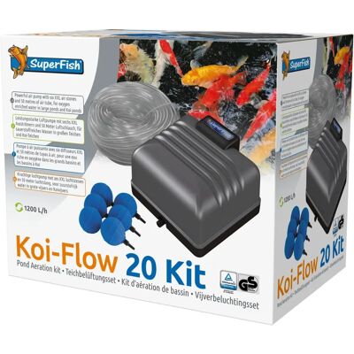 Pompe à air SuperFish Koi Flow 20 - Grand bassin Koi - Publicité Pompe à air SuperFish Koi Flow 20 - Grand bassin Koi - Publicité
