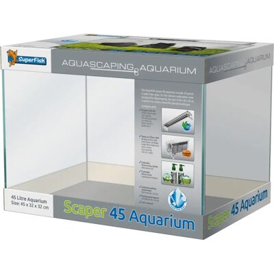 Superfish Scaper 45 Aquarium - White, Black Superfish Scaper 45 Aquarium - White, Black