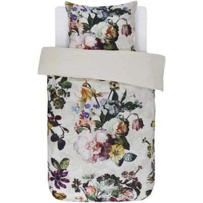 Essenza Fleur Ecru sängkläder i satin av bomull - 140x220 cm Essenza Fleur Ecru sängkläder i satin av bomull - 140x220 cm