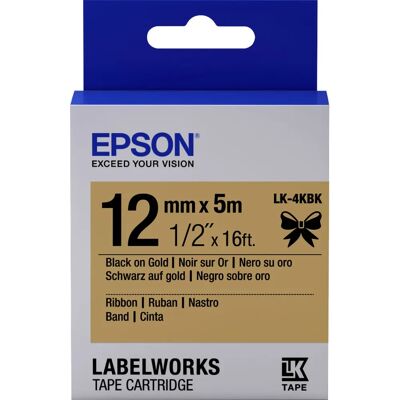 Taśma do etykiet Epson LK-4KBK - Czarny na złoto - Prostokątna - Wodoodporna Taśma do etykiet Epson LK-4KBK - Czarny na złoto - Prostokątna - Wodoodporna