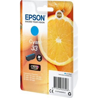 Epson - C13T33424022 - Cyan - 4,5 ml - Cartouche d’encre Epson - C13T33424022 - Cyan - 4,5 ml - Cartouche d’encre