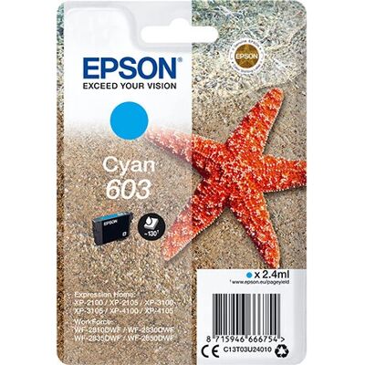 Epson C13T03U24020 inktcartridge - Cyaan - Origineel - 2,4 ml - Producttype Epson C13T03U24020 inktcartridge - Cyaan - Origineel - 2,4 ml - Producttype