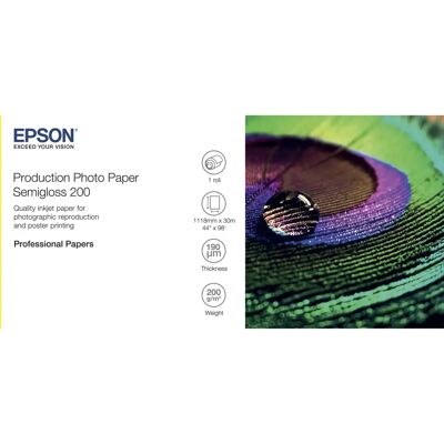Epson Weiß Semi-Glanz Fotopapier - 200 Mikron Rolle Epson Weiß Semi-Glanz Fotopapier - 200 Mikron Rolle