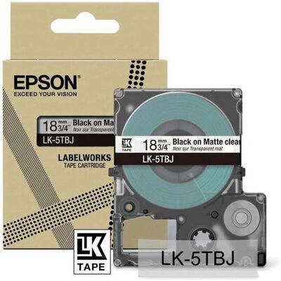 Epson LK-5TBJ Beschriftungsband - Schwarz auf Transparent - 18mm Epson LK-5TBJ Beschriftungsband - Schwarz auf Transparent - 18mm