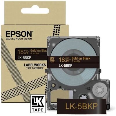 Epson LK-5BKP Schwarzes Gold Etikettenband - Beschriftungsband Epson LK-5BKP Schwarzes Gold Etikettenband - Beschriftungsband
